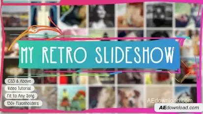 Retro Slideshow Video Displays template preview