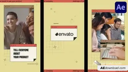 Retro Social Media Windows for After Effects Openers template preview