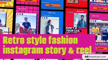Retro Stlye Fashion Instagram Reel ans Vertical Stories broadcast-packages template preview