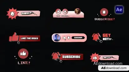 Retro Subscribe Elements Titles template preview
