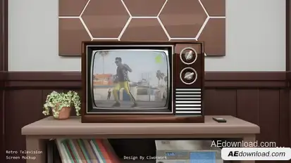 Retro Television Screen Mockup Video Displays template preview