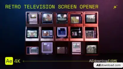 Retro Television Screen Opener Openers template preview