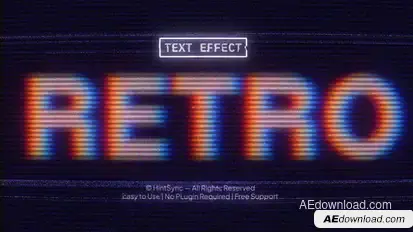 Retro Text Effects Titles template preview