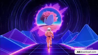 Retro Trip (Loop Music Visualizer) Elements template preview