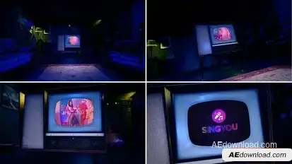 Retro Tv Youtube Opener v2 (Night Room) Openers template preview