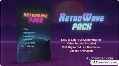 Retro Wave Pack Titles template preview