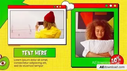 Videohive Retro Yellow Comic Planet Slideshow Video Displays template preview