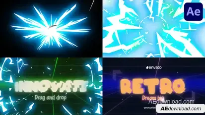 Retrowave Logo for After Effects Logo Stings template preview