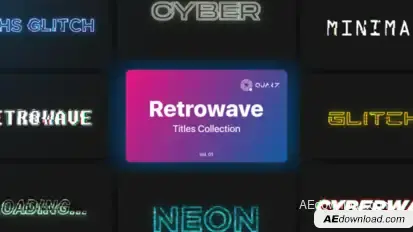Retrowave Motion Titles Vol. 01 Titles template preview