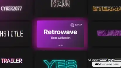 Retrowave Motion Titles Vol. 02 Titles template preview