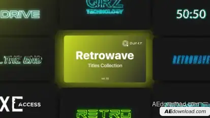 Retrowave Motion Titles Vol. 03 Titles template preview