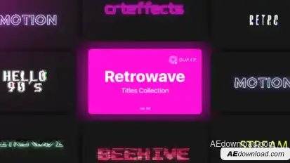 Retrowave Motion Titles Vol. 04 Titles template preview