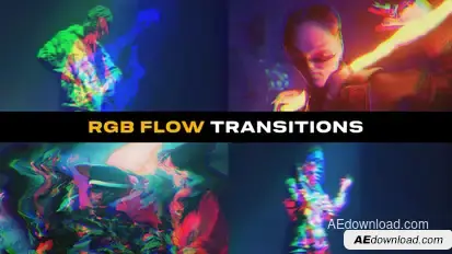 RGB Flow Transitions | After Effects Elements template preview