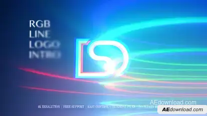 RGB Line Logo Intro Logo Stings template preview