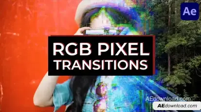 RGB Pixel Transitions for After Effects Elements template preview