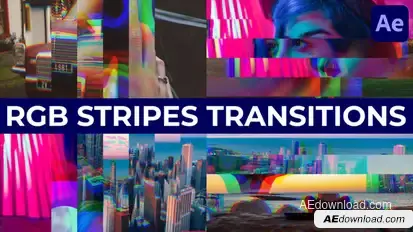RGB Stripes Transitions for After Effects Elements template preview