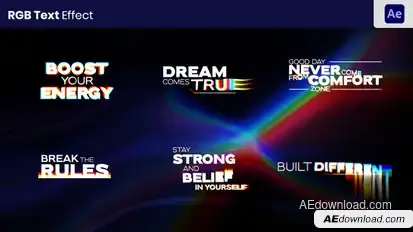 RGB Text Animation Titles template preview
