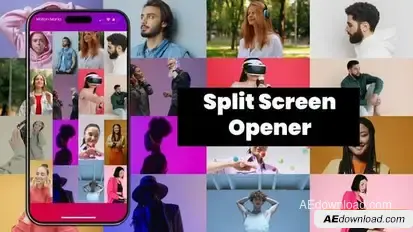 Rhythmic Split Screen Slideshow Openers template preview