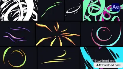Ribbon and Line Motion Elements [After Effects] Elements template preview