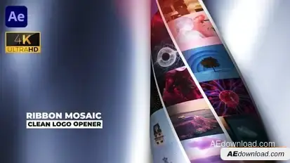 Ribbon Mosaic Photo logo opener Openers template preview