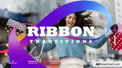 Ribbon Transitions Elements template preview