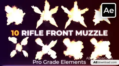 Rifle Front Muzzle Flashes Elements template preview
