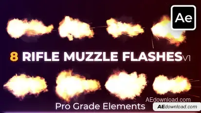 Rifles Muzzle Flashes 1 Elements template preview