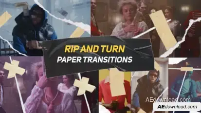 Rip And Turn Overlay Paper Transitions broadcast-packages template preview