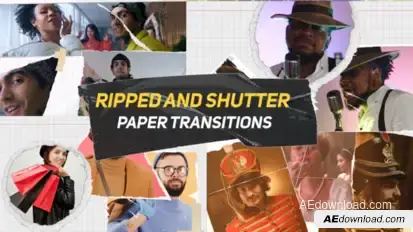 Ripped and Shutter Paper Transitions Elements template preview