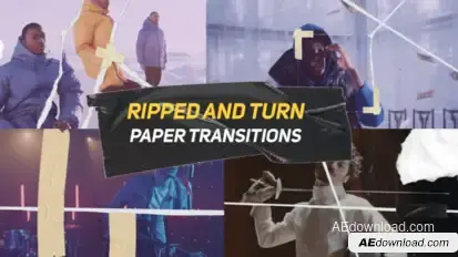 Ripped and Turn Paper Transitions Elements template preview