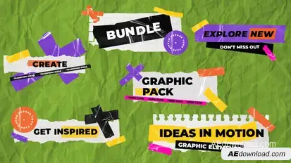 Ripped Paper Scotch Grunge Tape Titles Lowerthirds Titles template preview