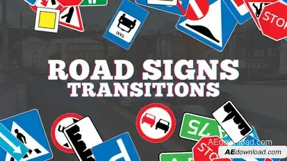 Road Signs Transitions Elements template preview