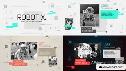 Robot X. Timeline Slideshow Video Displays template preview
