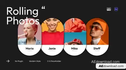 Rolling Photo Slideshow Openers template preview