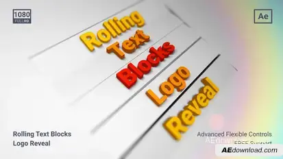 Rolling Text Blocks Logo Stings template preview