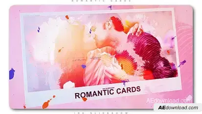 Romantic Cards Ink Slideshow Video Displays template preview
