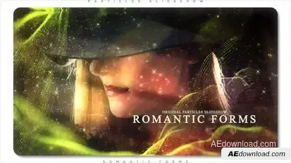 Romantic Forms Particles Slideshow Video Displays template preview