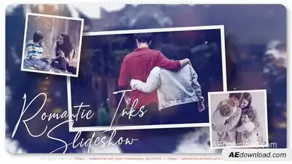 Romantic Inks Slideshow Video Displays template preview