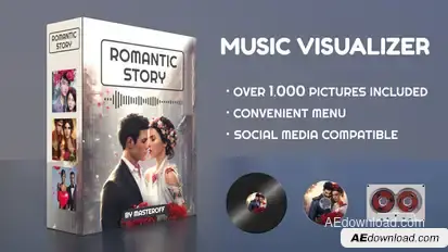 Romantic Love Story Music Visualizer Product Promo template preview