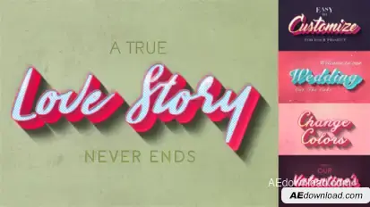 Romantic Motion Titles Openers template preview