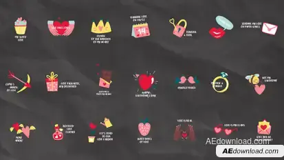 Romantic Valentine's Day Low Thirds Elements template preview