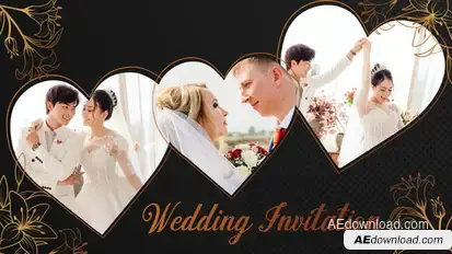 Romantic Wedding Invitation Video Displays template preview