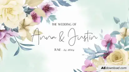 Romantic Wedding Invitation Video Displays template preview
