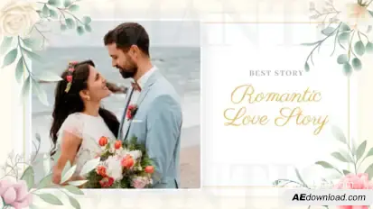 Romantic Wedding Slideshow Video Displays template preview