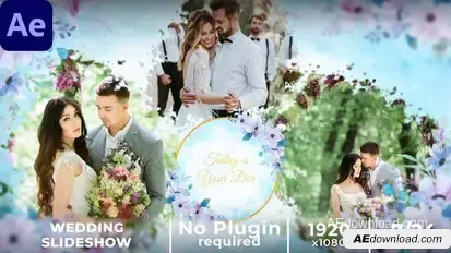 Romantic Wedding Slideshow Video Displays template preview