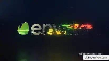 Rotating Glitch Logo Logo Stings template preview