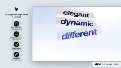 Rotating Words Logo Reveal Logo Stings template preview