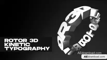 Rotor 3D Kinetic Typography Titles template preview