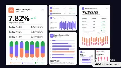 Row & Column Bar Chart infographic Logo Stings template preview