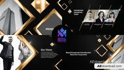 Royal Corporate Presentation Video Displays template preview